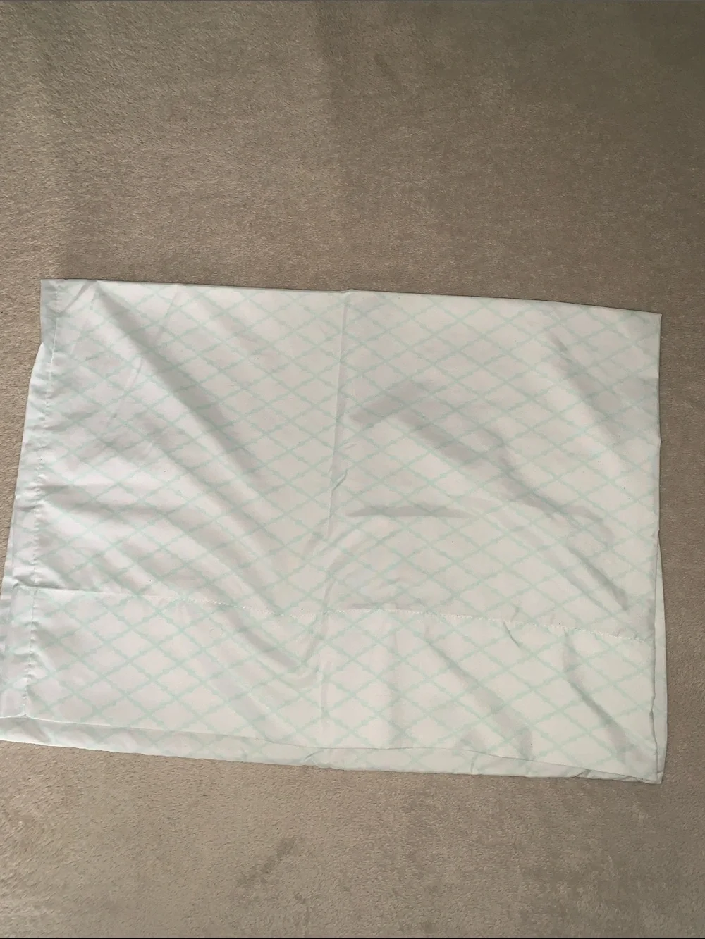 Classic White & Mint Diamond Pattern Cotton Bedding Set